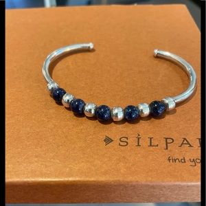 Rare Silpada Sodalite and sterling silver cuff bracelet